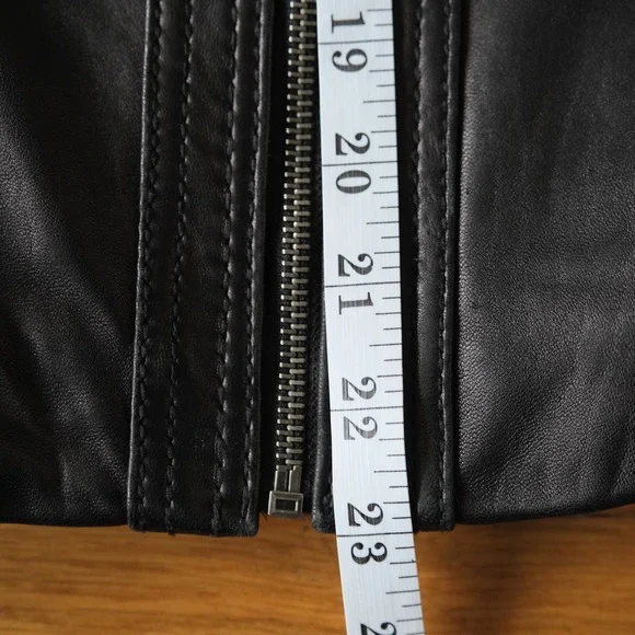 Michael Kors Leather Biker Jacket Women Black Quilted Moto Medium Grunge Y2K - Picture 4 of 7